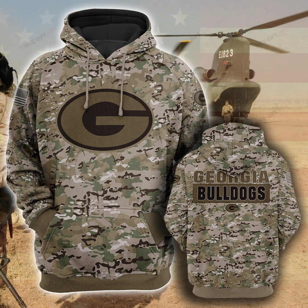 NCAA Georgia Bulldogs Camouflage 3D Hoodie MTD2T2