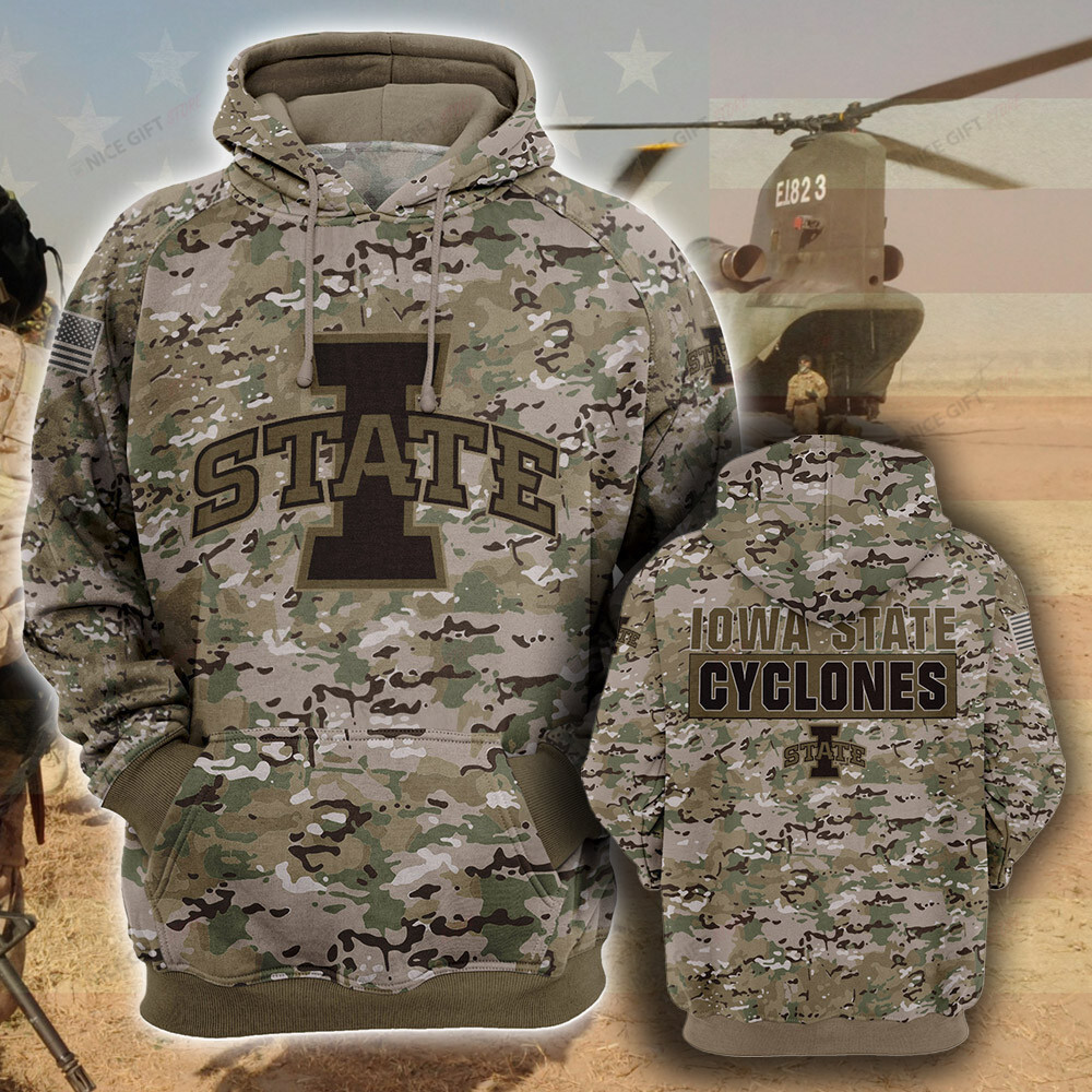 NCAA Iowa State Cyclones Camouflage 3D Hoodie MTD2T2