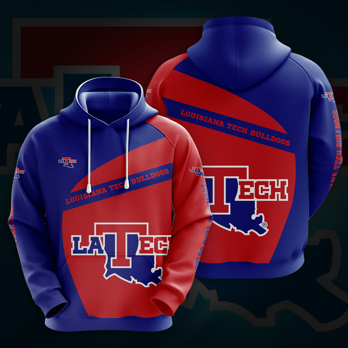 NCAA Louisiana Tech Bulldogs 3D Hoodie