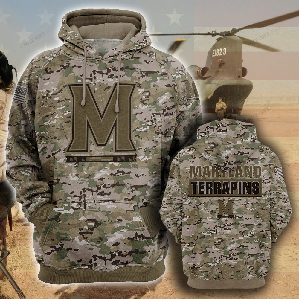 NCAA Maryland Terrapins Camouflage 3D Hoodie MTD2T2