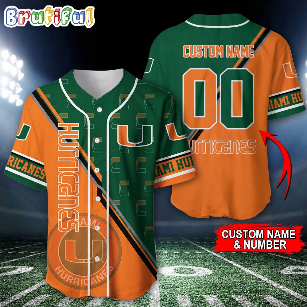 NCAA Miami Hurricanes Baseball Jersey, Custom Sport Jersey Shirt