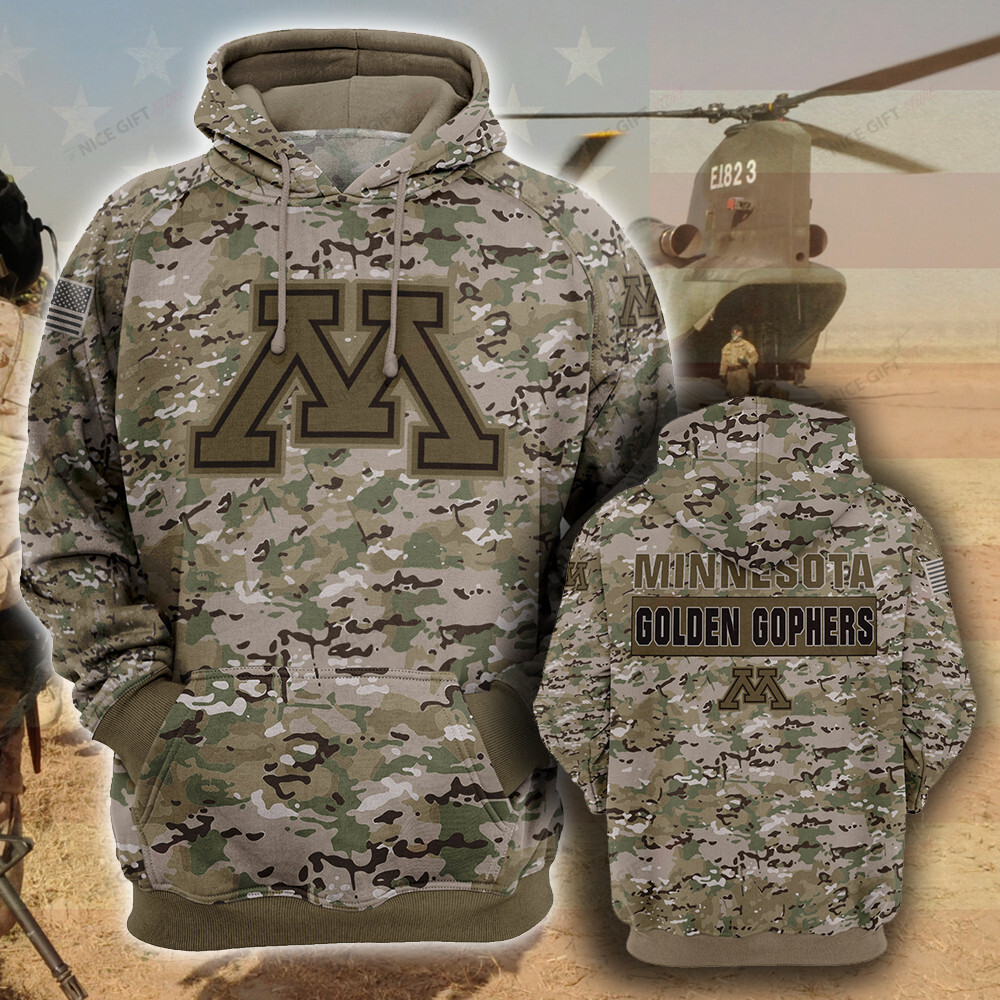 NCAA Minnesota Golden Gophers Camouflage 3D Hoodie MTD2T2