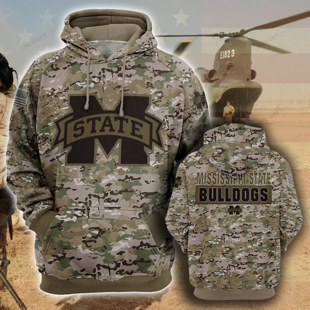 NCAA Mississippi State Bulldogs Camouflage 3D Hoodie MTD2T2