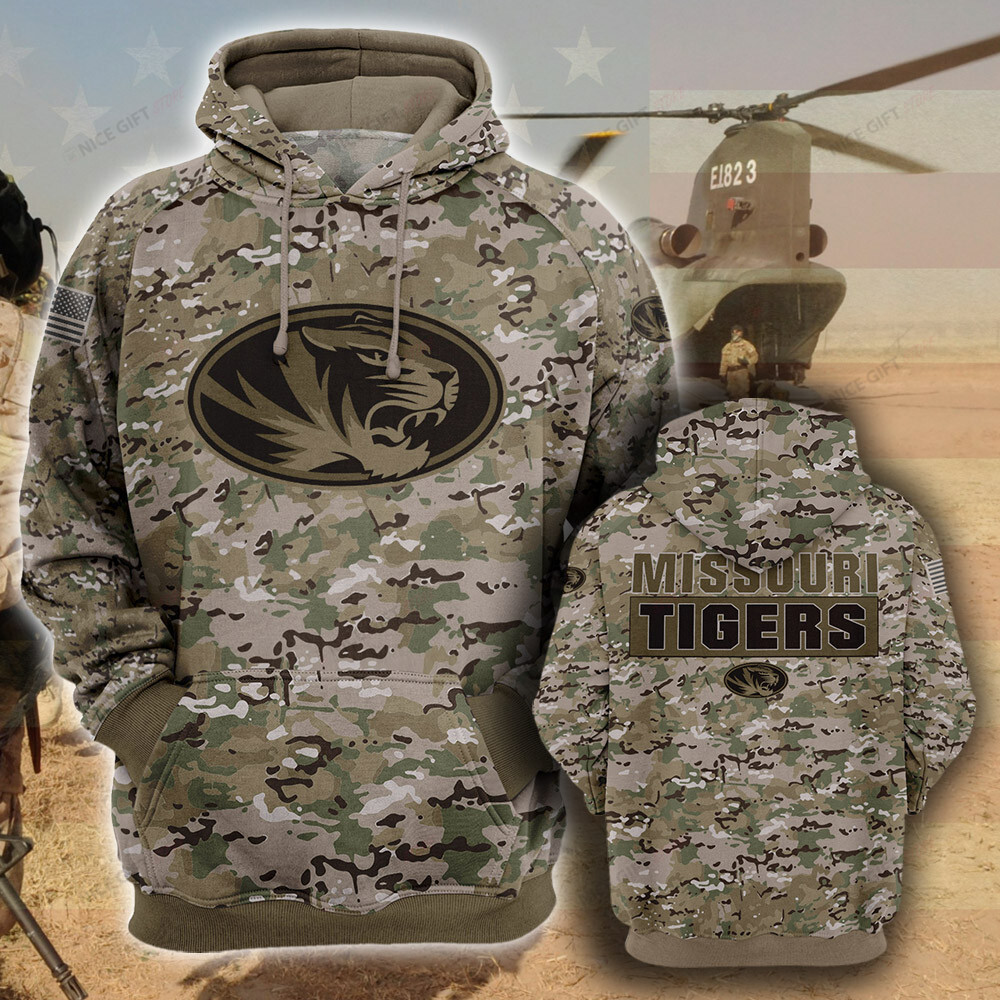 NCAA Missouri Tigers Camouflage 3D Hoodie MTD2T2