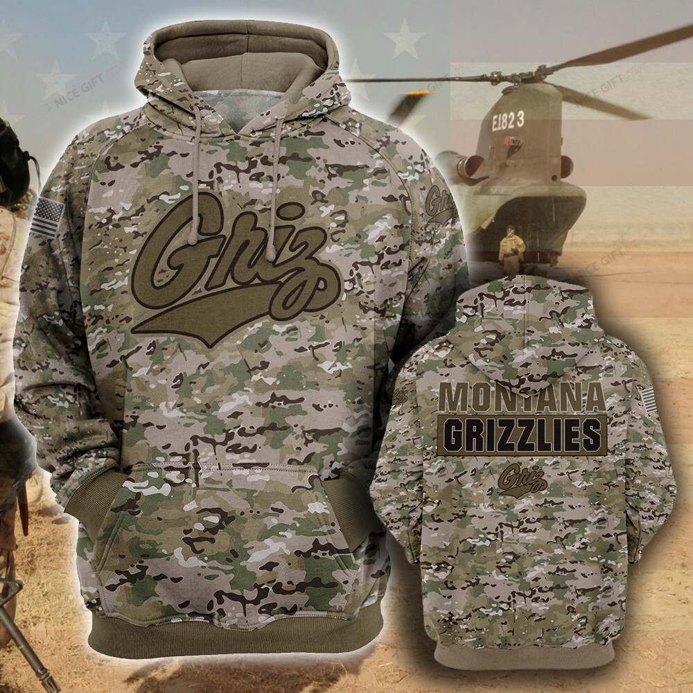 NCAA Montana Grizzlies Camouflage 3D Hoodie MTD2T2