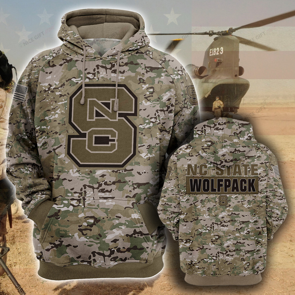 NCAA NC State Wolfpack Camouflage 3D Hoodie MTD2T2