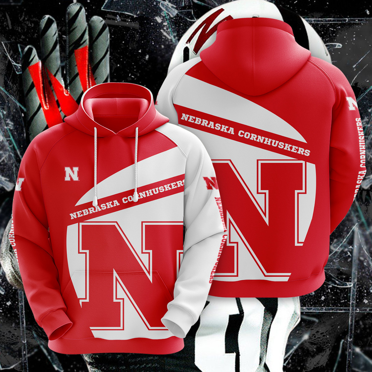 NCAA Nebraska Cornhuskers 3D Hoodie
