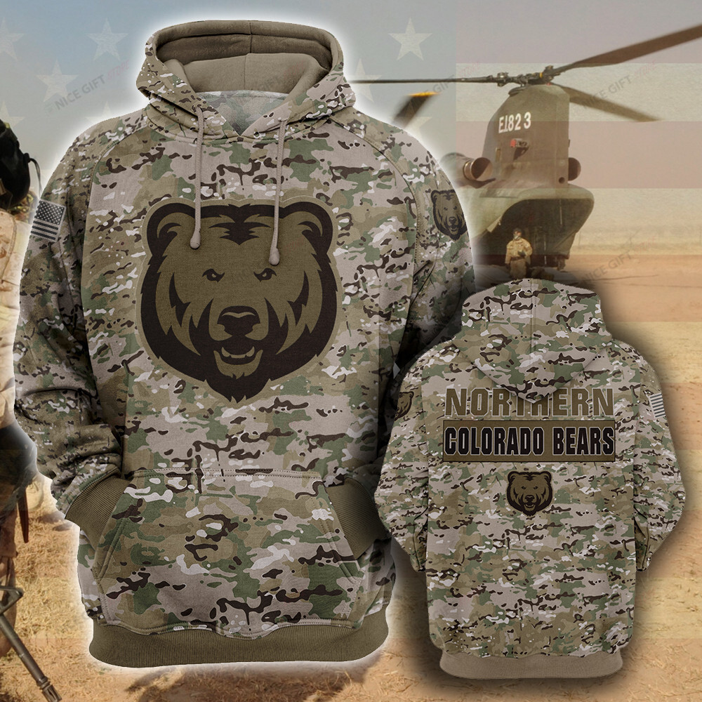 NCAA Northern Colorado Bears Camouflage 3D Hoodie MTD2T2