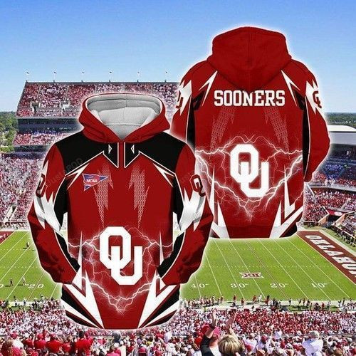 Ncaa Oklahoma Sooners Lightning Hoodie  Zip Hoodie