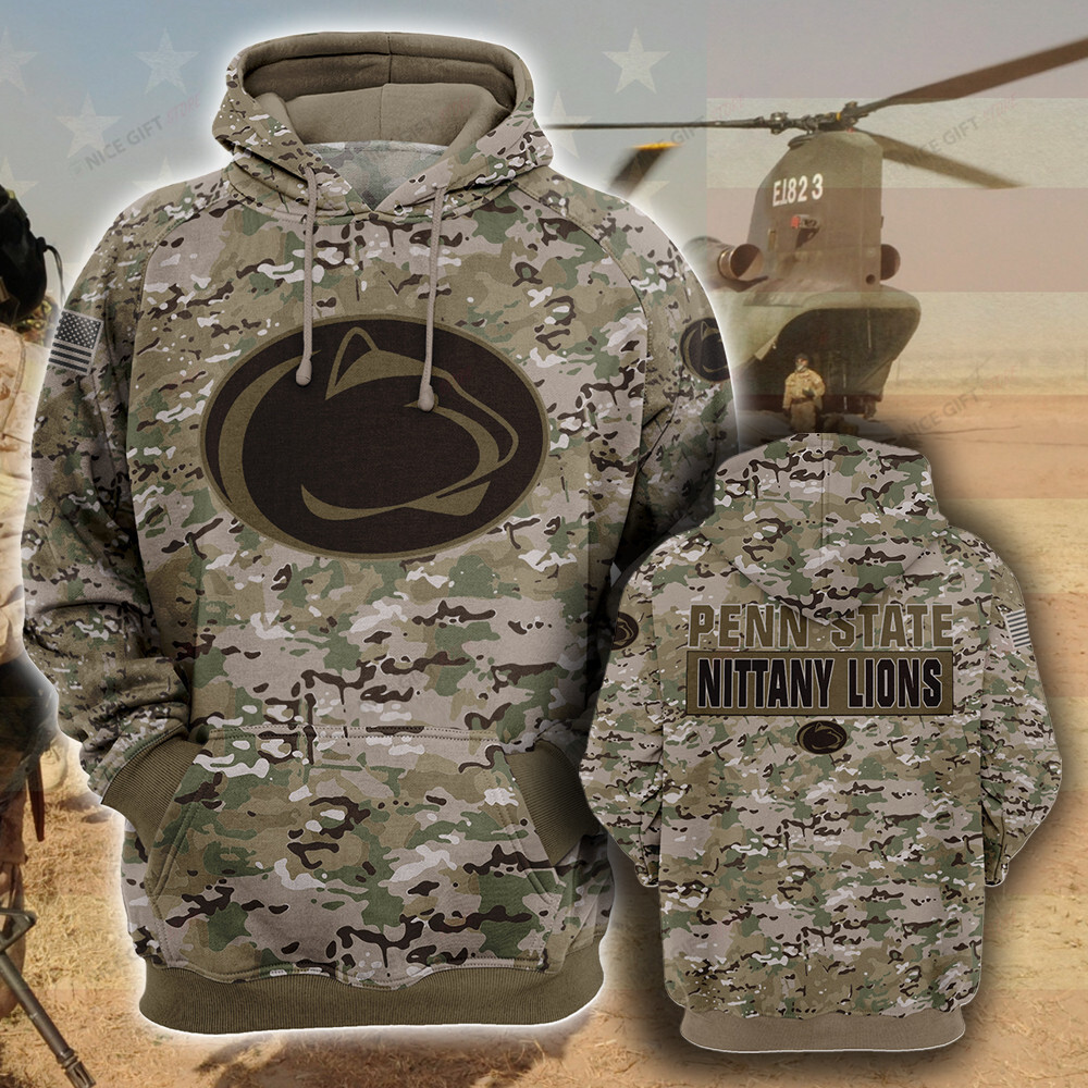 NCAA Penn State Nittany Lions Camouflage 3D Hoodie MTD2T2