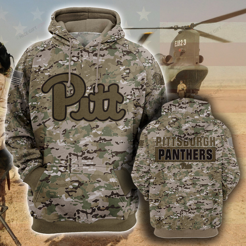 NCAA Pittsburgh Panthers Camouflage 3D Hoodie MTD2T2