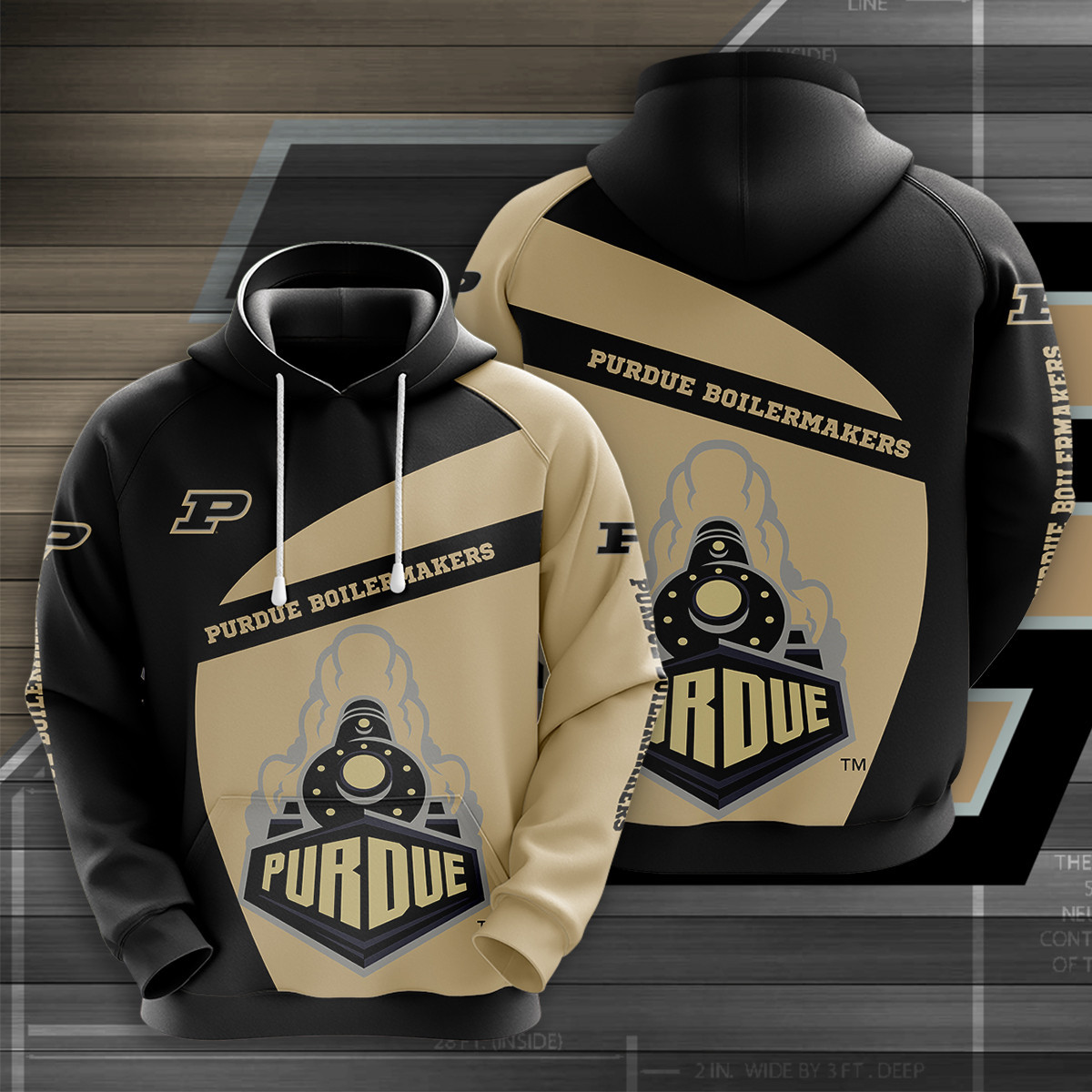 NCAA Purdue Boilermakers 3D Hoodie