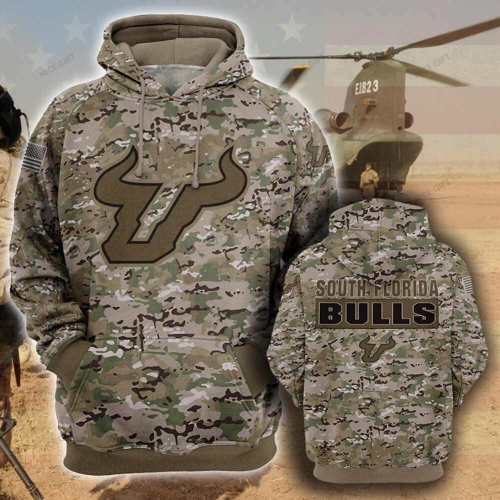 NCAA South Florida Bulls Camouflage 3D Hoodie MTD2T2