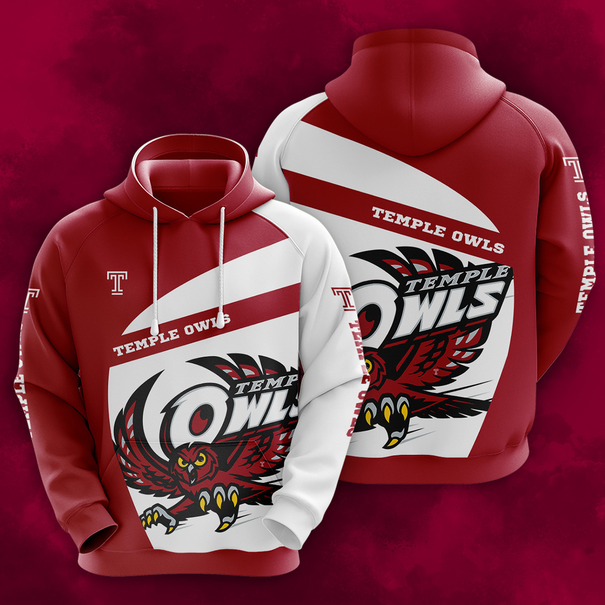 NCAA Temple Owls 3D Hoodie