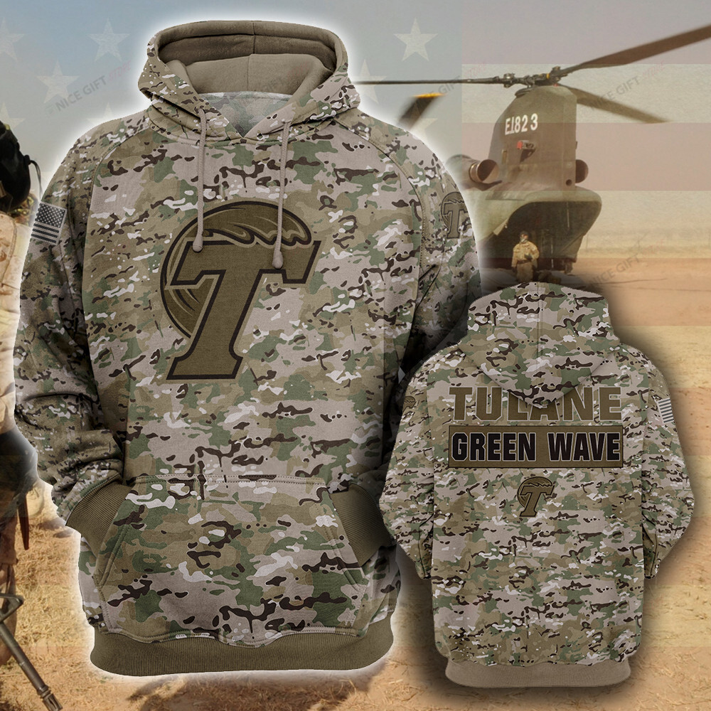NCAA Tulane Green Wave Camouflage 3D Hoodie MTD2T2 Gift For Sport Music Fans