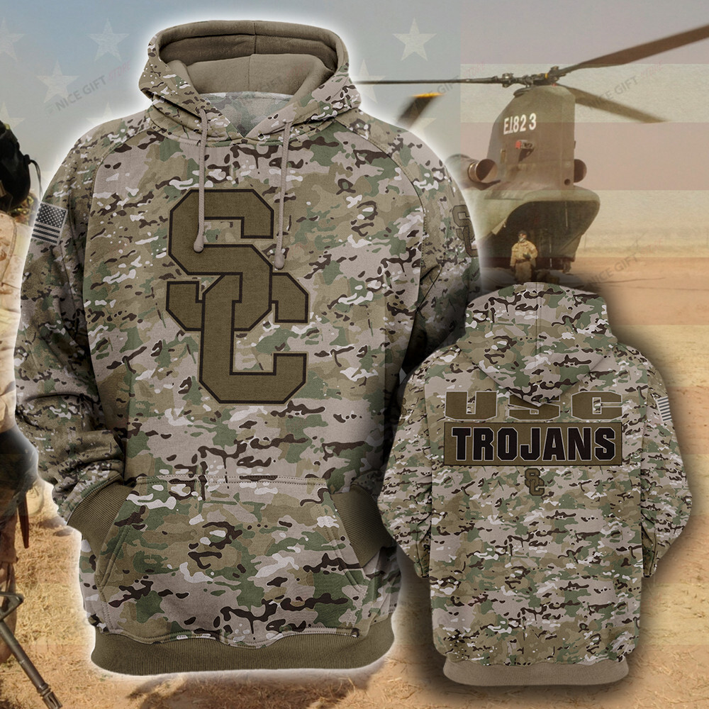 NCAA USC Trojans Camouflage 3D Hoodie MTD2T2