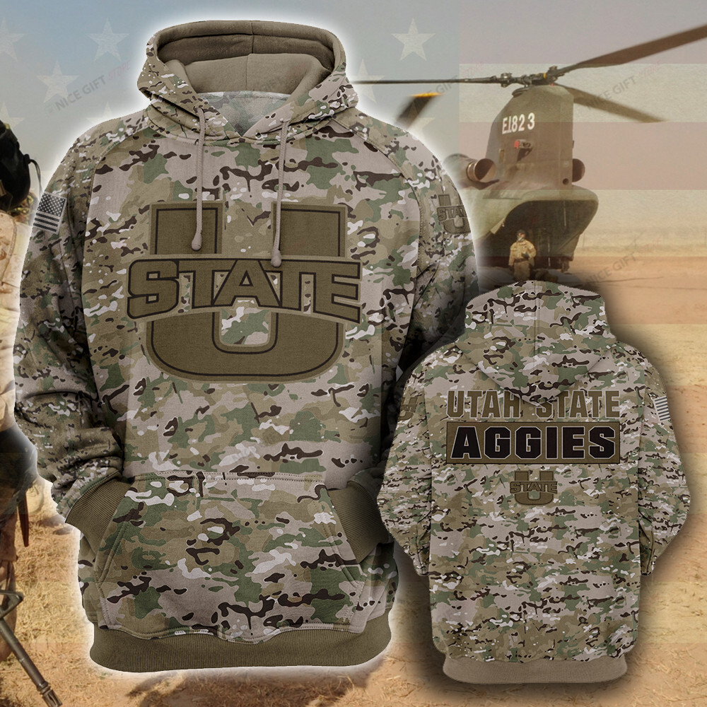 NCAA Utah State Aggies Camouflage 3D Hoodie MTD2T2