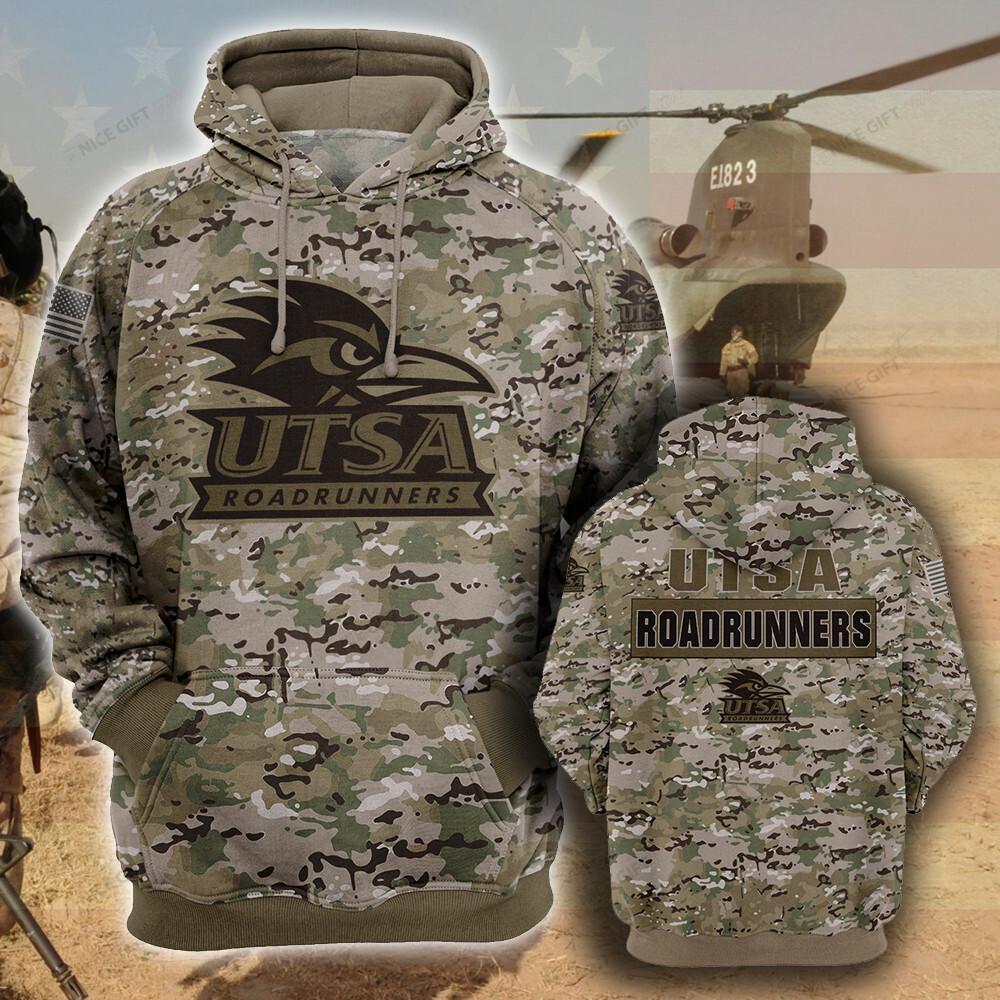 NCAA UTSA Roadrunners Camouflage 3D Hoodie MTD2T2