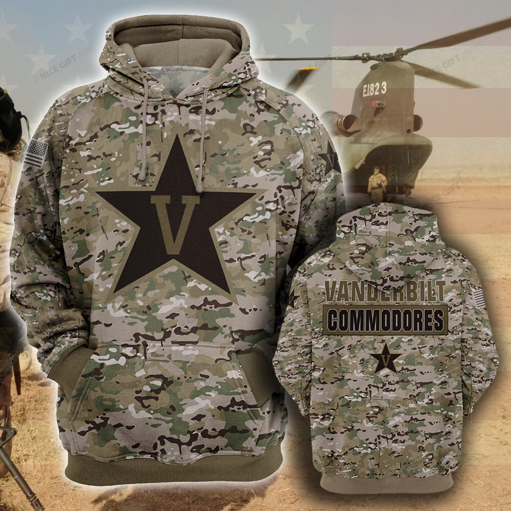 NCAA Vanderbilt Commodores Camouflage 3D Hoodie MTD2T2