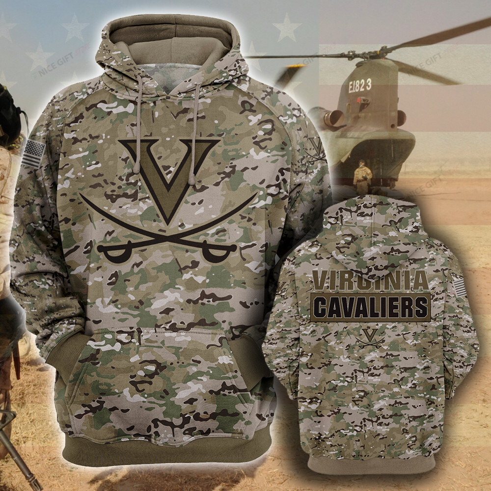 NCAA Virginia Cavaliers Camouflage 3D Hoodie MTD2T2