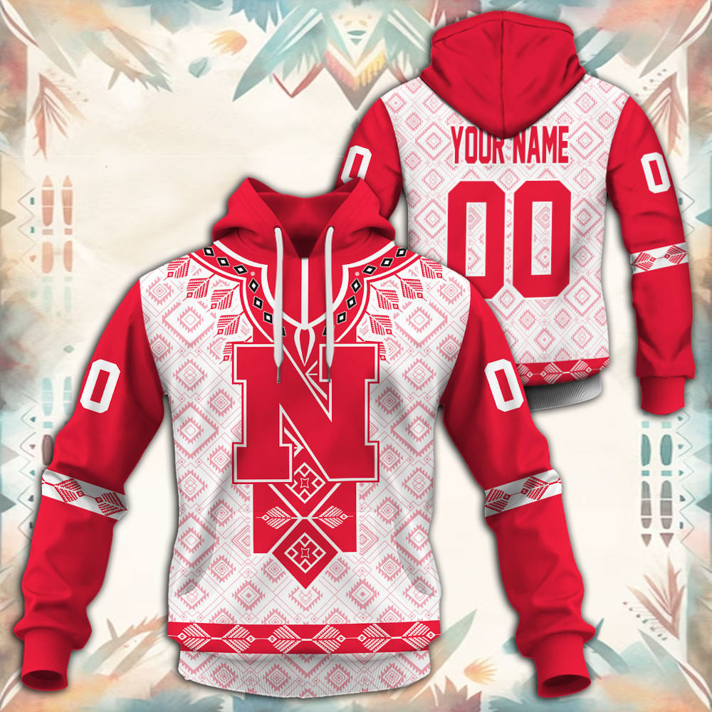 Nebraska Cornhuskers Native Tribal Custom Name And Number 3D printed Sweatshirt Hoodie Zipped Hoodie