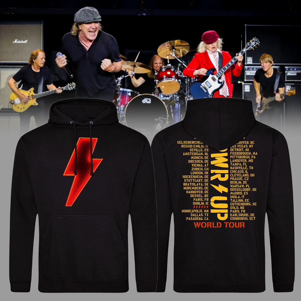 Neon Bolt PWR UP World Tour Hoodie Best Gifts For Music Lovers