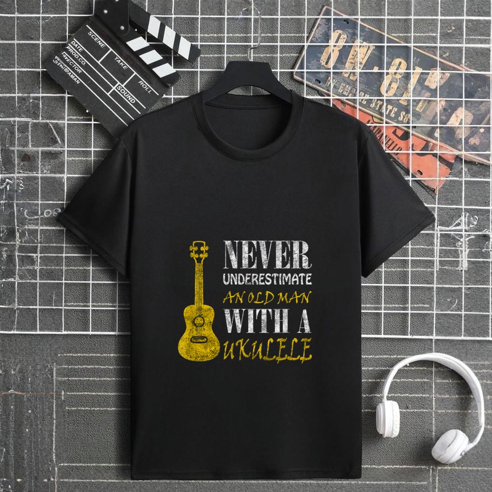 Never underestimate an old man with a ukulele T-Shirt