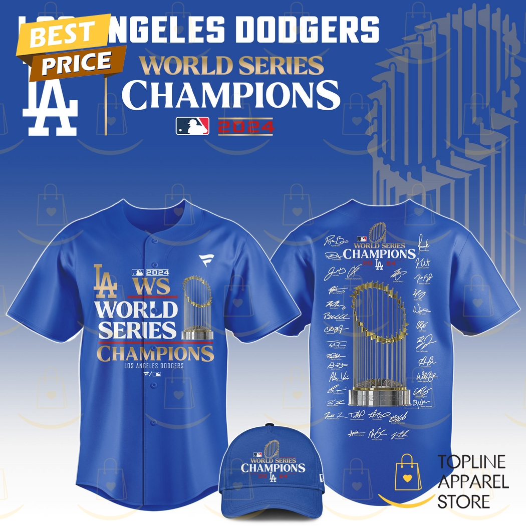 New 2024 World Series Champions Los Angeles Dodgers Players Signature Baseball Custom Jersey Fan Gift