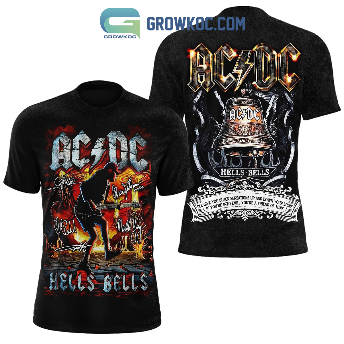 New 2025 AC/DC Hells Bells If Youre Into Evil Youre A Friend Of Mine Custom Hoodie T Shirt