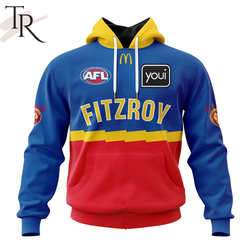 New 2025 AFL Brisbane Lions Personalized 2024 Fitzroy Custom Hoodie