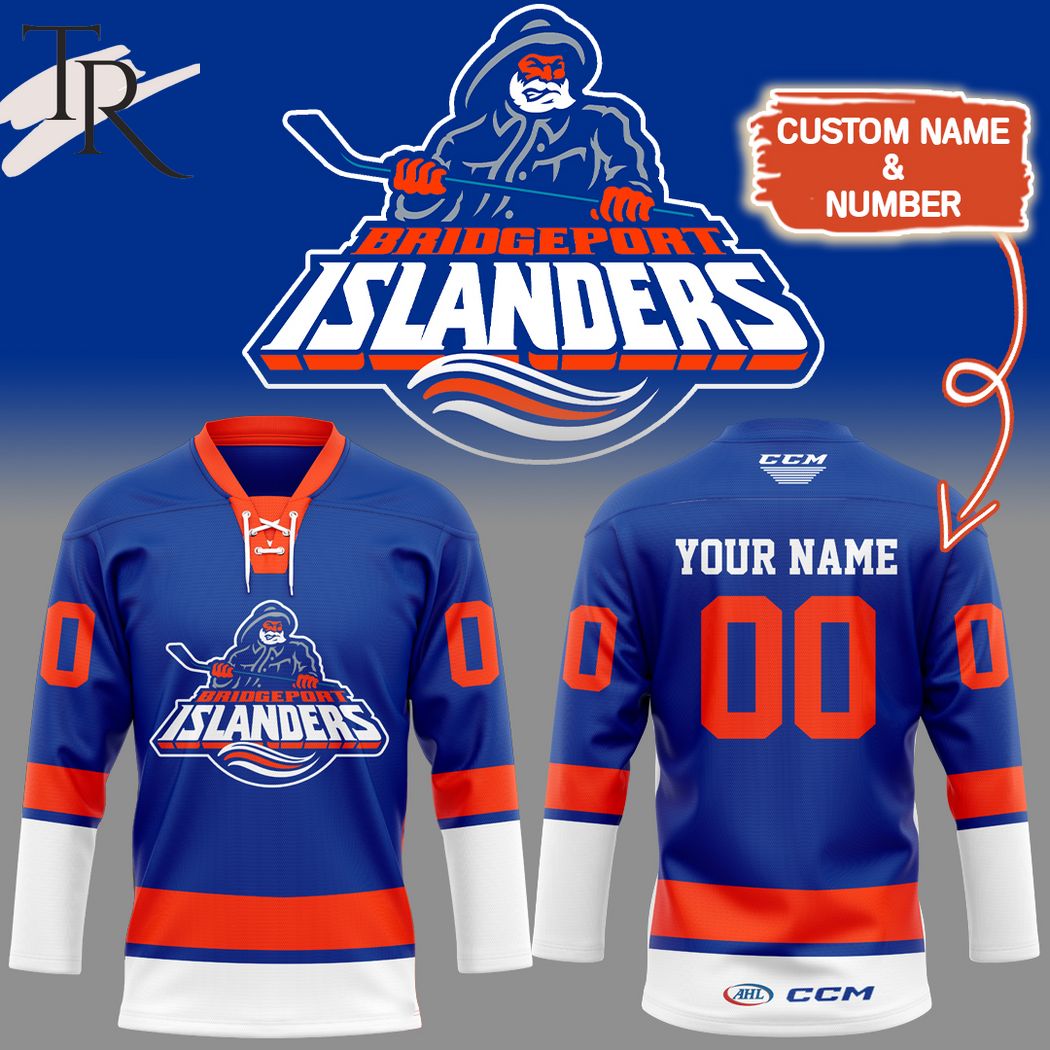 New 2025 AHL Bridgeport Islanders Custom Hockey Jersey Fan Gift 2024 - Blue - All Over Printed