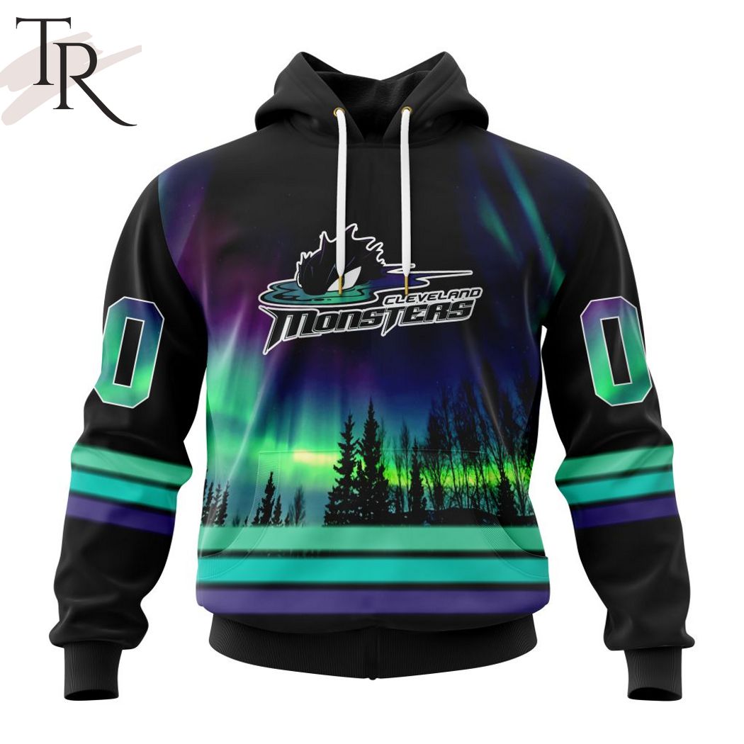 New 2025 AHL Cleveland Monsters Special Design With Northern Lights Custom Hoodie