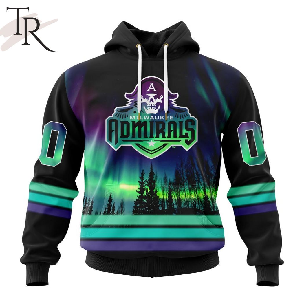 New 2025 AHL Milwaukee Admirals Special Design With Northern Lights Custom Hoodie
