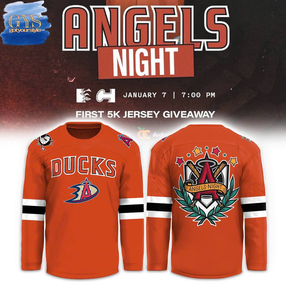 New 2025 Anaheim Ducks Angels Night Premium Custom Hockey Jersey Fan Gift - All Over Printed