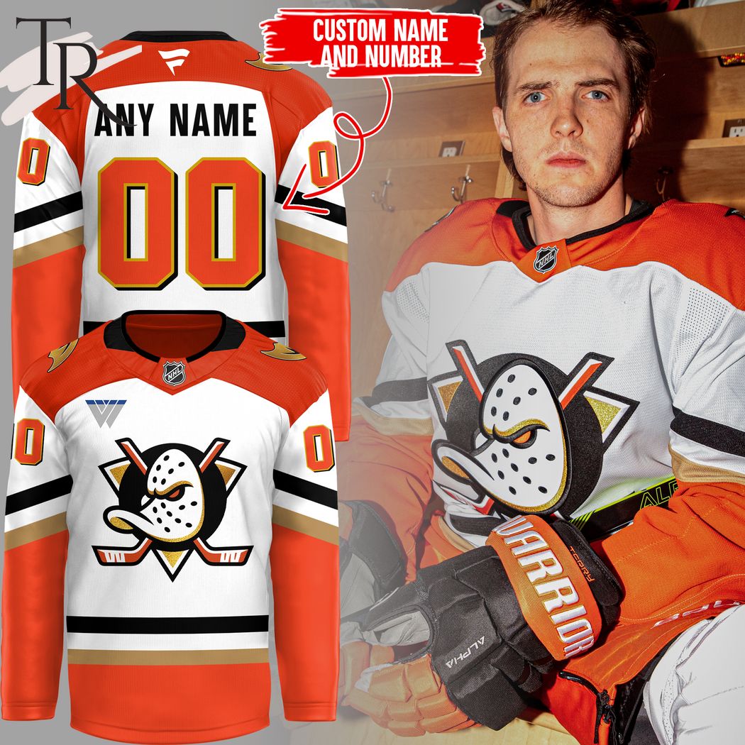 New 2025 Anaheim Ducks Orange Country New 2025 Logo 2024 Custom Hockey Jersey Fan Gift - Orange, White - All Over Printed