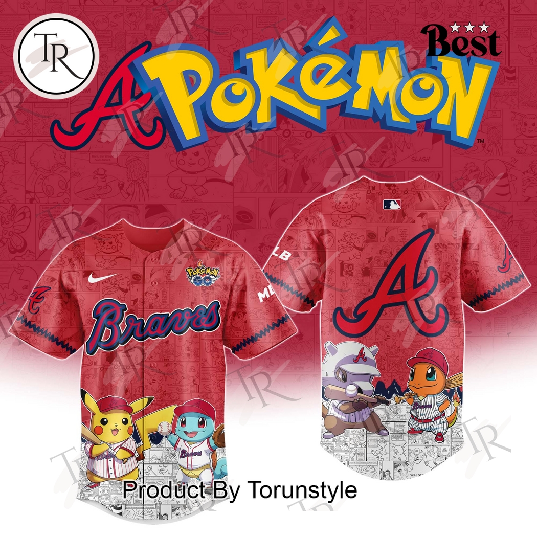 New 2025 Atlanta Braves Pokemon Go Special Baseball Custom Jersey Fan Gift