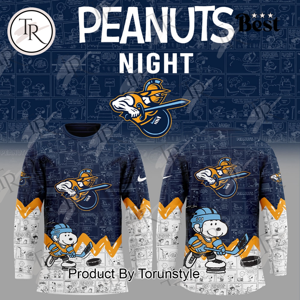 New 2025 Atlanta Gladiators Peanuts Night 75th Anniversary Custom Hockey Jersey Fan Gift - All Over Printed