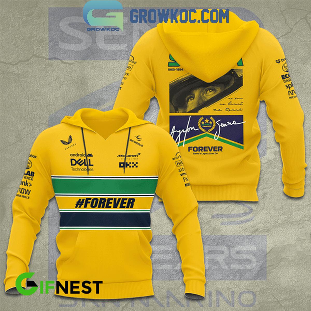 New 2025 Ayrton Senna McLaren F1 Team Forever The Legacy Lives On Custom Hoodie T-Shirt