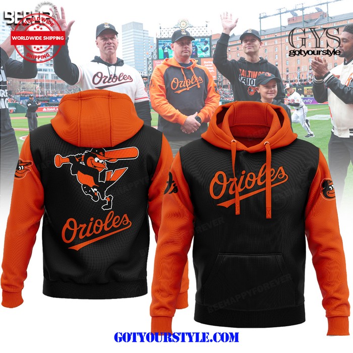 New 2025 Baltimore Orioles 2024 New Orange Black Custom Hoodie