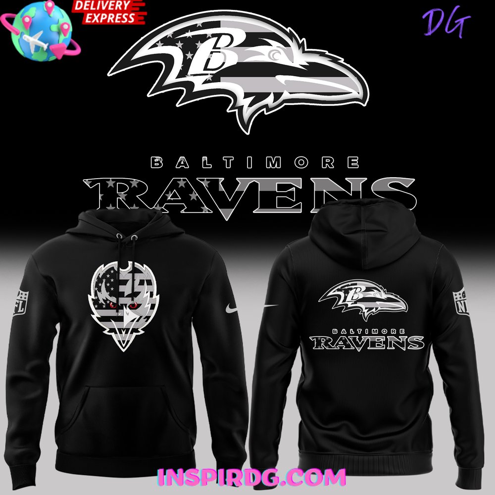 New 2025 Baltimore Ravens American Pride Special Black Custom Hoodie
