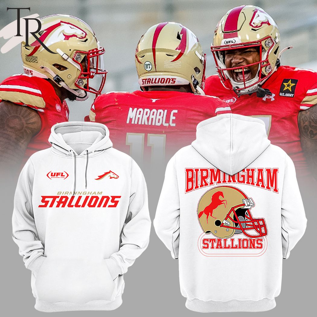 New 2025 Birmingham Stallions UFL Custom Hoodie - White