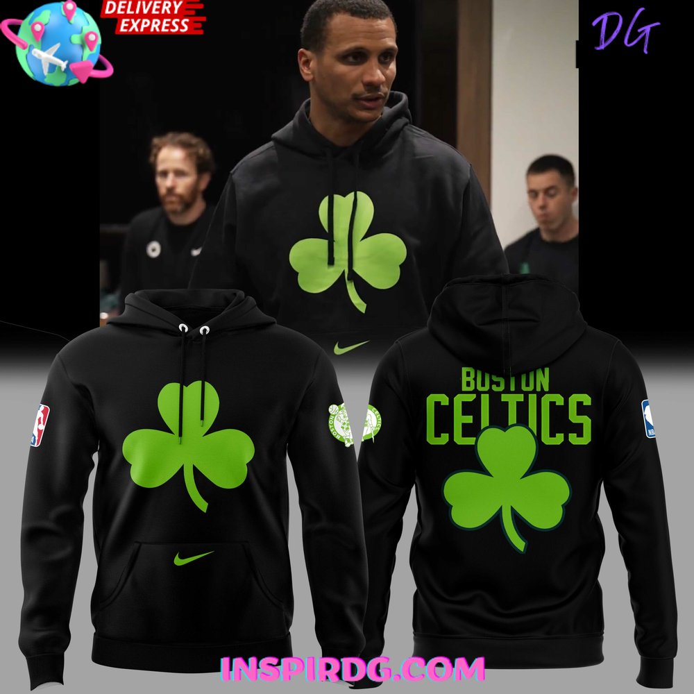 New 2025 Boston Celtics City 2024/25 Special Black Custom Hoodie