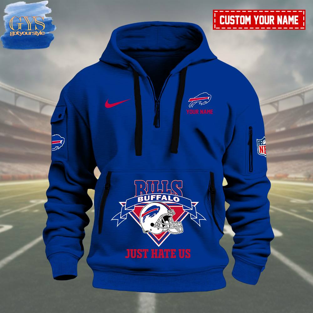 New 2025 Buffalo Bills Just Hate Us Quarter Zip Custom Hoodie