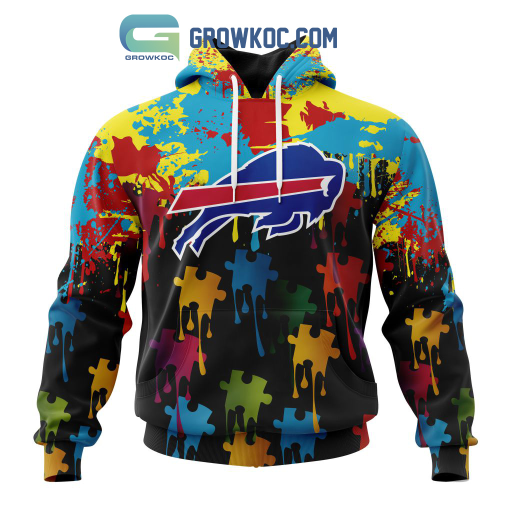 New 2025 Buffalo Bills Personalized Autism Awareness Puzzle Painting Custom Hoodie Shirts
