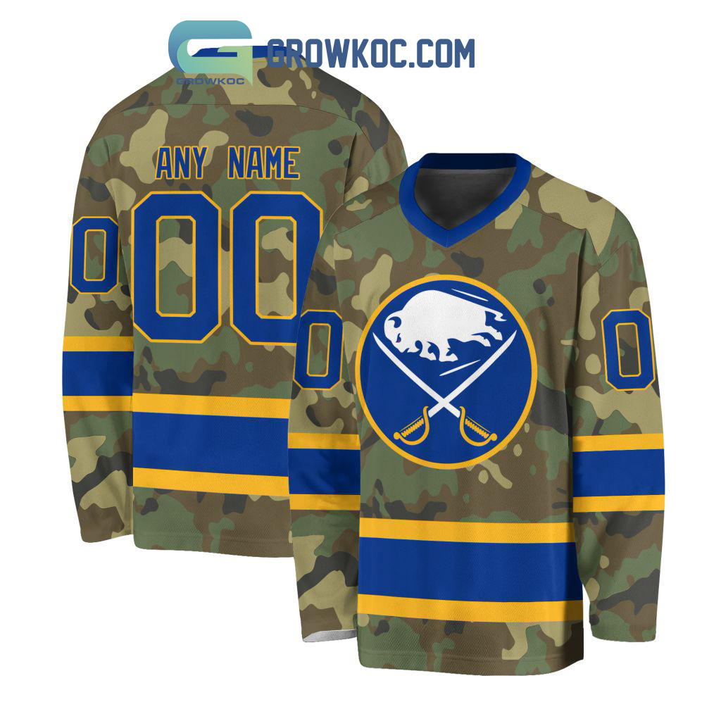 New 2025 Buffalo Sabres Special Camo Veteran Design Personalized Custom Hockey Jersey Fan Gift - All Over Printed