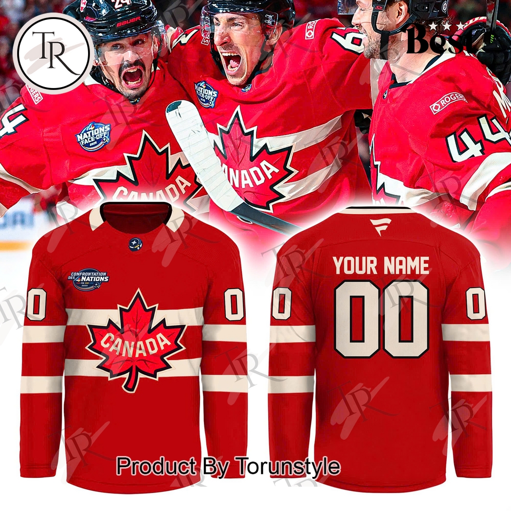 New 2025 Canada Red 4 Nations Face Off 2025 Name Custom Hockey Jersey Fan Gift - All Over Printed