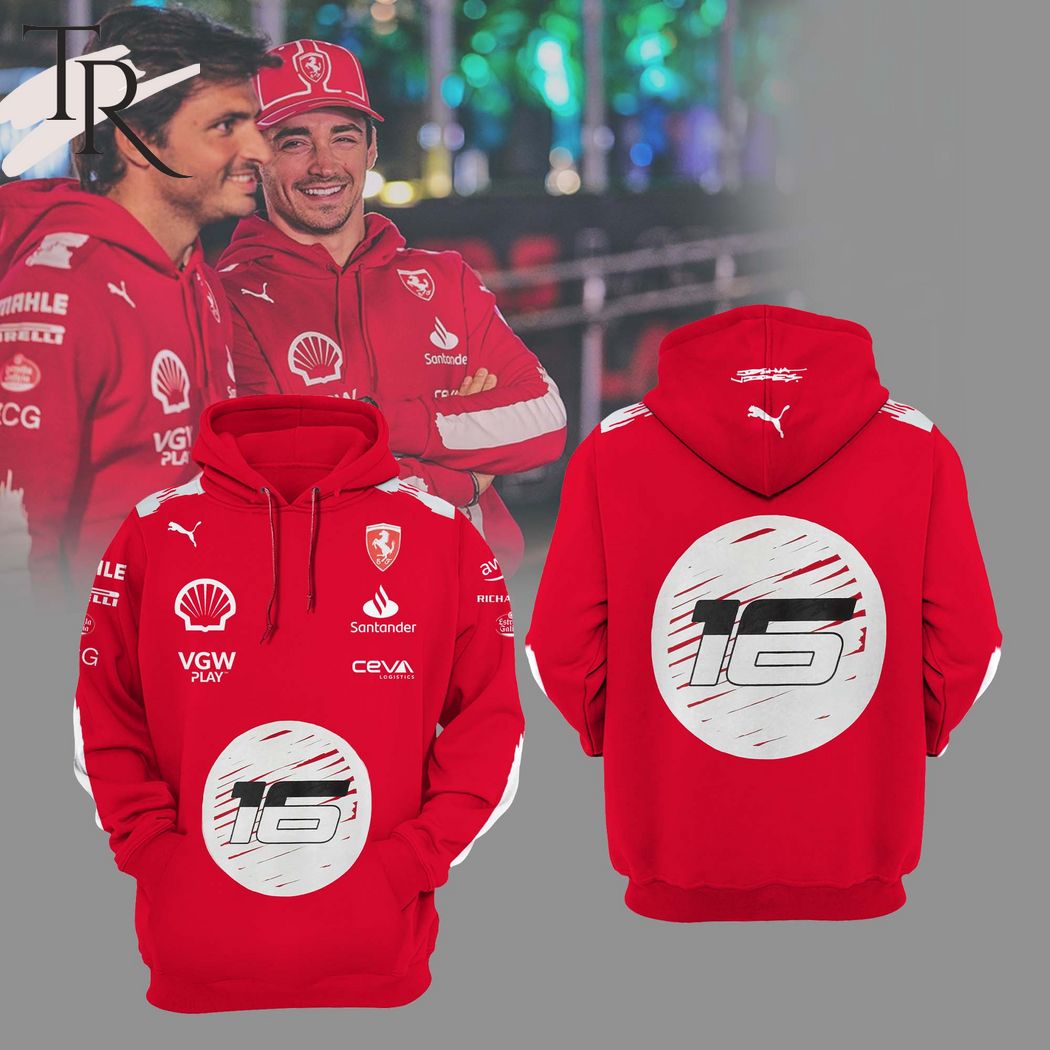 New 2025 Charles Leclerc Scuderia Ferrari Formula 1 Custom Hoodie