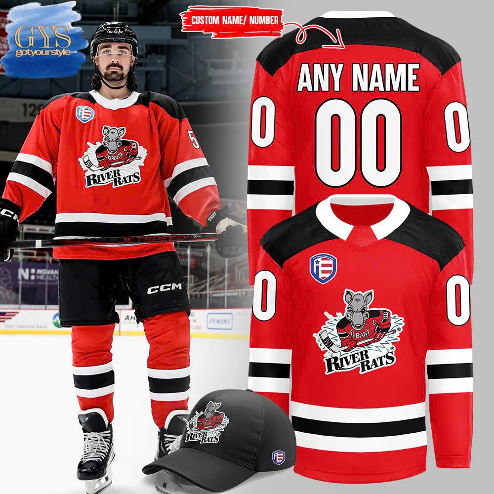 New 2025 Charlotte Checkers River Rats 2025 Custom Hockey Jersey Fan Gift - All Over Printed
