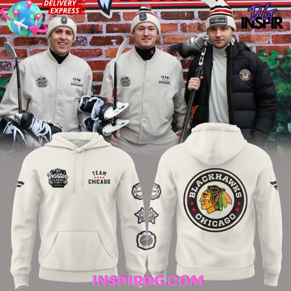 New 2025 Chicago Blackhawks Winter Classic 2025 Cream Custom Hoodie