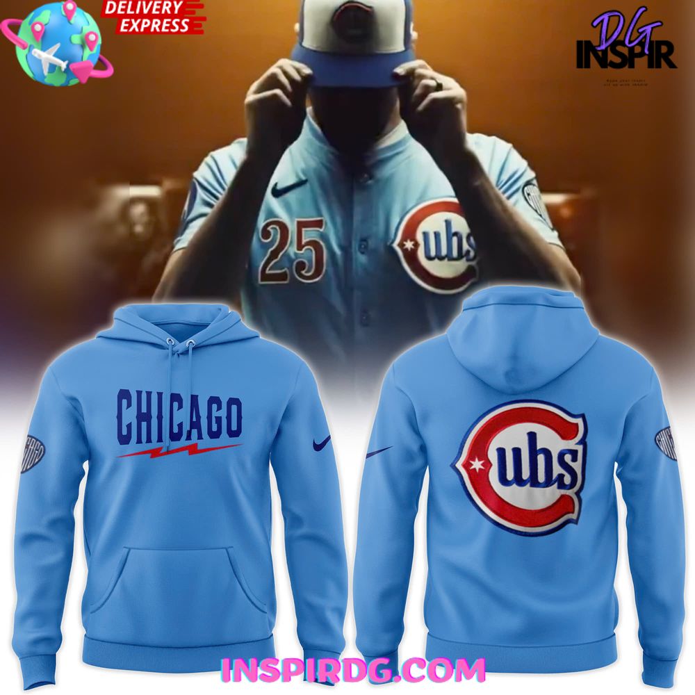 New 2025 Chicago Cubs Blue Alternate Uniform 2025 Custom Hoodie